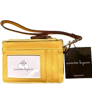 Nanette Lepore ‘Becka’ Card and Coin Case Wristlet Pebbled Leather NWT